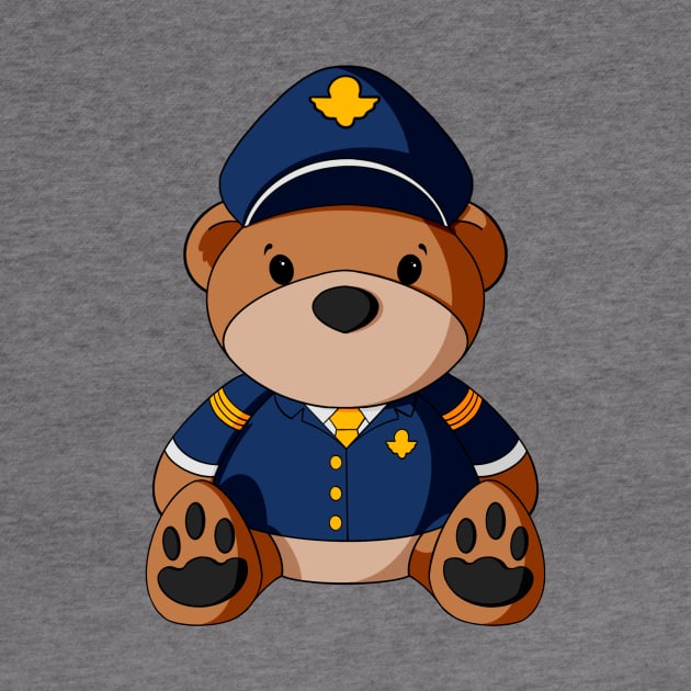 Male Pilot Teddy Bear by Alisha Ober Designs